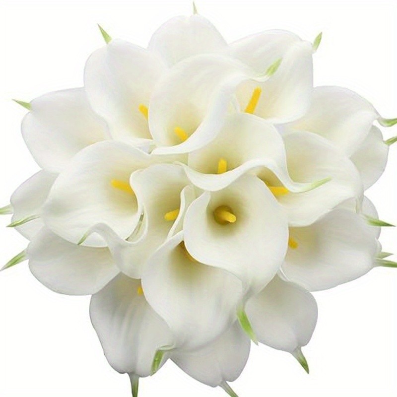 20Stems Artificial Calla Lily Bouquet Realistic White Fake Flowers Wedding Decor