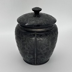 Antique Art Nouveau Covered Vessel with Original Perforated Insert – Copper & Bl
