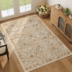 DUKINO 4×6 Rugs for Living Room, Lightweight Non Slip Washable Rug with Low P…