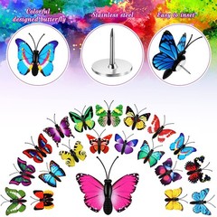 Butterfly Thumb Tacks Decorative Push Pins Butterfly Push Pins Colorful Cute …