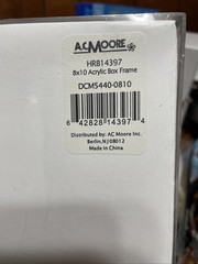 AC Moore Box Frame 8×10 Acrylic Vertical Or Horizontal Display Sealed
