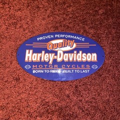 Vintage-Style Harley-Davidson Oval Metal Sign Motorcycle Biker Collectible