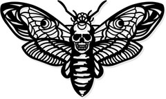Death Head Moth Metal Wall Decor, 6.9X11.8 Black Wall Hanging Decor Gothic Silho