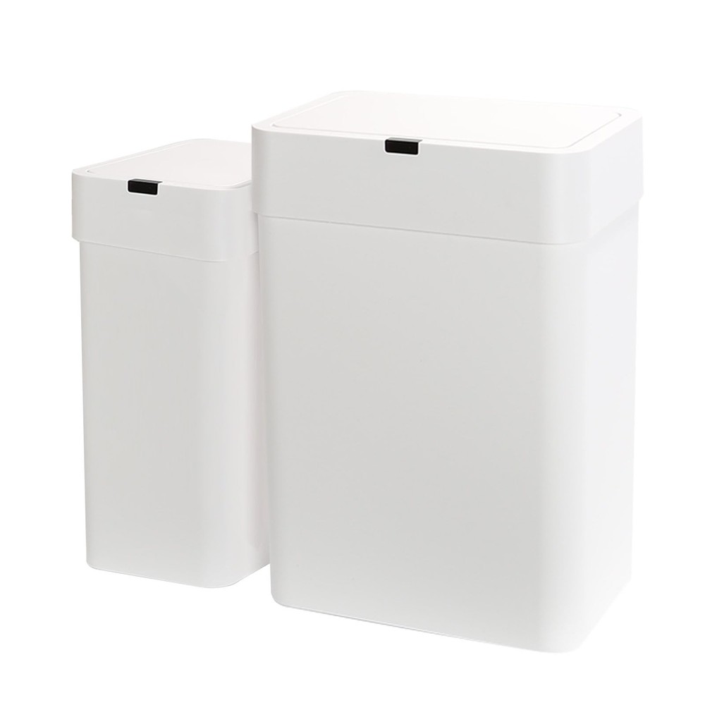 ELPHECO Bathroom Trash Can with Lid, 2 Pack Automatic Garbage Can, 2.5 Gallon…