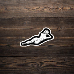 Artistic Nude Woman Lying Down Monochrome Sticker Decal Laptop Car Bumper #2809