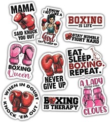 10pcs Boxing Sticker Motivational Boxing Quotes Gloves Fighter Gym Athlete Decor