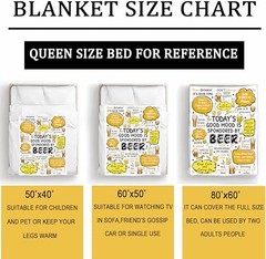 Blanket Gifts for Men Women Dad Adults Funny Flannel Cheer Plush 50″x40″ Beer