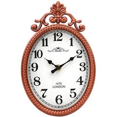 Vintage Metal Wall Clock – Rose Gold Decorative Accent, French European Ornat…
