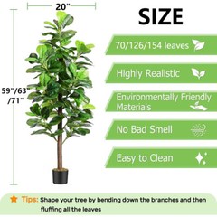 Fiddle Leaf Fig Tree Artificial Tall Faux Fiddle Leaf Fig Tree with Plant Pot