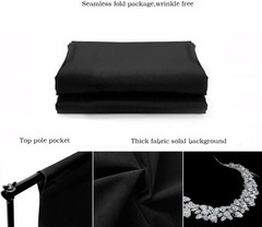 5x7ft Background Solid Black Backdrop Muslin Portrait Background Screen for Phot