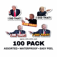 Trump «I DID THAT» Stickers 100pcs Mixed Political Vinyl Decals for Gas Pump 1″