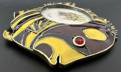 Enamel Jeweled Fish Oval Photo Picture Frame Colorful Tropical Salt Water