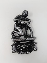 Wall Mounted Aquarius Silver Plaque Made In Mexico 7.5 In H 4.25 In L