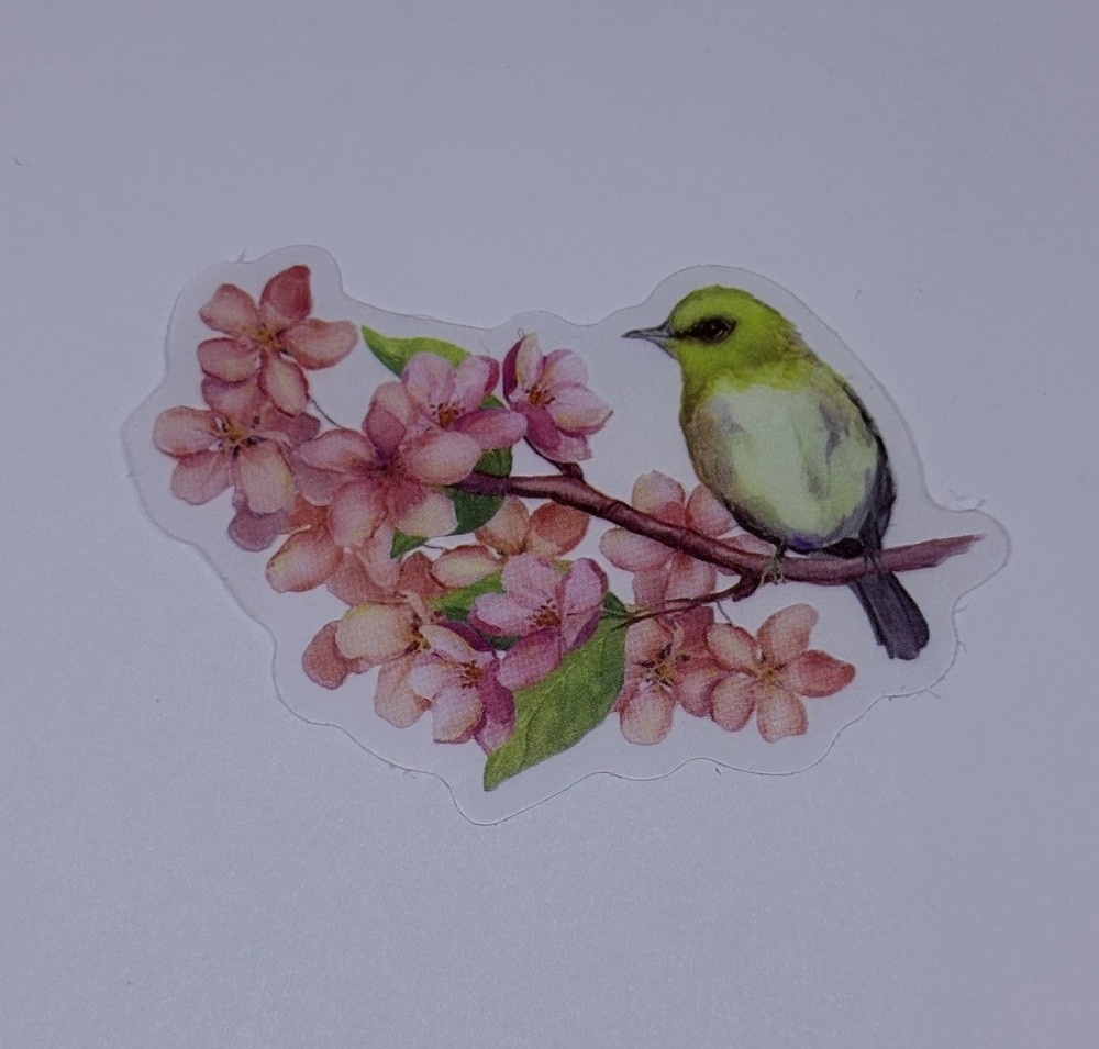 Yellow Warbler Bird Sticker Animal Art Transparent Journal Decal Vinyl Tc6