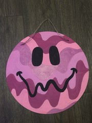 Pink Camouflage Smiley Face
