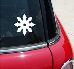 SHURIKEN THROWING STAR NINJA GRAPHIC DECAL STICKER CAR WALL DESIGN #10
