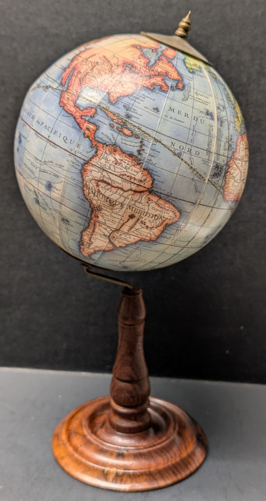 Vintage Reproduction of a Vaugondy French World Globe of 1745 11.75″H x 6″W