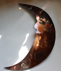 Cresent Moon Metal Wall Art Decor 15″ inches tall 7 1/2″ inches wide