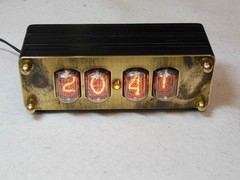 Nixie Tube Clock IN-12 Vintage Style Brass Patina