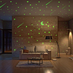 Realistic Glow Stars & Moon – 500pcs Luminous Glowing Stars, Shooting Star Ro…