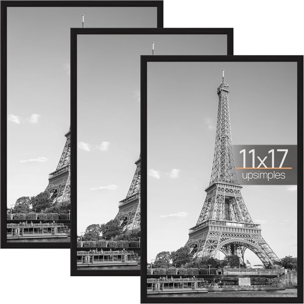 11X17 Picture Frame Black 1 or 3 Pack 11 X 17 Frame for Horizontal Vertical Wall