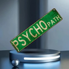 NEW 4×12 Flat 2D Funny Clever Distressed «PSYCHO PATH» Wooden Street Sign.