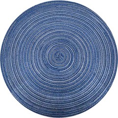 Round Braided Placemats Polyester Cotton 15-inch Round Table Mats for Kitchen