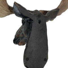 Zeckos Rustic Moose Head Bust Wall Sculpture 20x23in Brown Cabin Lodge Decor