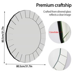 Round Wall Mirror for Living Room Large Elegant Mirror HD Art Decorative Mirror