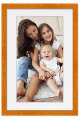 11×22 Frame Honey Pecan With White Picture Mat For 11×22 Photo – Honey Pecan 13x