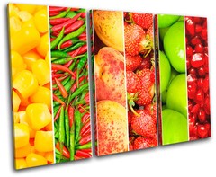 Fruit Vegatables Food Kitchen TREBLE CANVAS WALL ART Picture Print VA