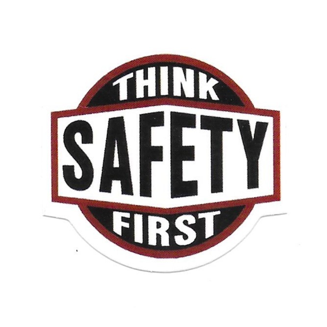 Think Safety First Vinyl Sticker Industrial Work Emblem Decal Toolbox Hard Hat