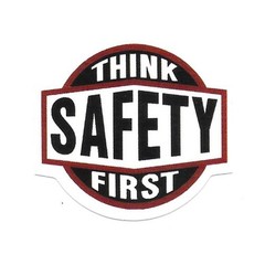 Think Safety First Vinyl Sticker Industrial Work Emblem Decal Toolbox Hard Hat