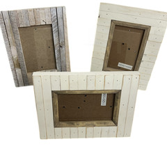 Picture Frames (3) Lot Coastal Beach Shore Theme Distressed Wood 3.5×5.5 in