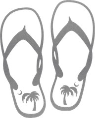 Flip Flops Vinyl Art Decal Sticker Car Truck RV Door Window Wall Laptop Tablet