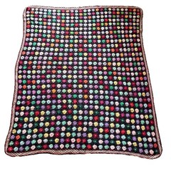 Handmade Crochet Granny Cottagecore Afghan Blanket Floral Multicolor Large Throw