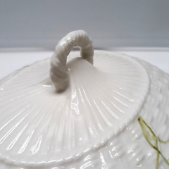 Belleek Shamrock Oval Covered Dish, Porcelain