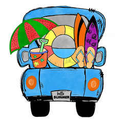 HELLO SUMMER Sublimation Print Ready to Press, Heat Transfer YOU PICK YOUR SIZE