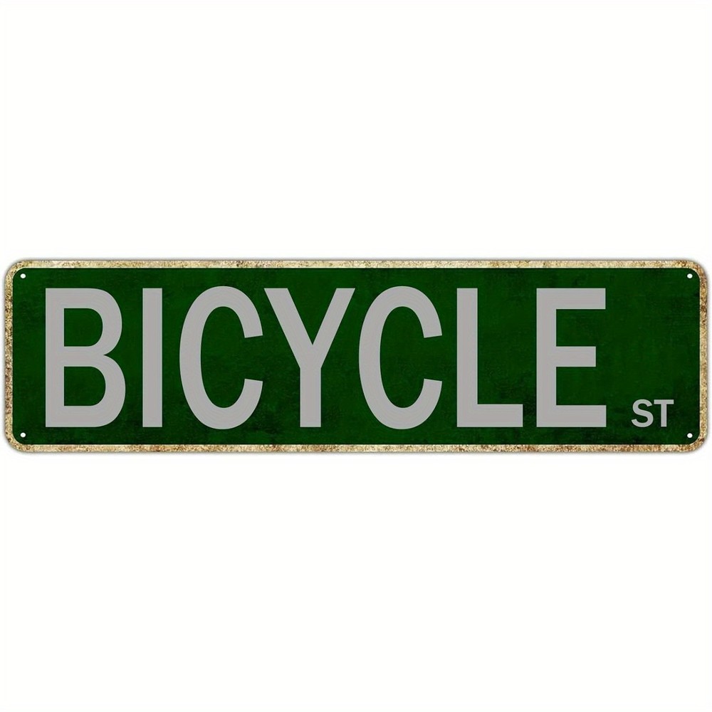 Vintage Bicycle Sign Aluminum Street Sign 18×4 Funny Road Decor