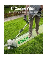 Cordless String Trimmer Battery Powered, 21V 2-in-1 Weed Wacker and Edger wit…