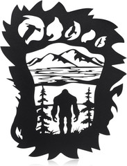 Bigfoot Wall Art Decoration Metal Sign Waterproof Garage Hanging