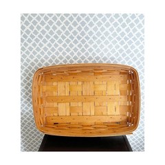 LONGABERGER Signed / 2000 Bread Basket Cracker Basket Handwoven Maple Wood USA
