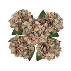 18 In. Dusty Cafe Brown Natural Touch Artificial Hydrangea Flower Stem Bush Bouq