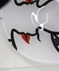 Vintage 1990s Open Minds Bowl in Faces by Ulrika Hydman Vallien for Kosta Boda