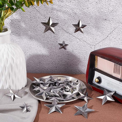 GORGECRAFT 90PCS 3 Sizes Metal Barn Star Rustic Three Dimensional Bulk Unfinishe