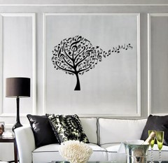 Wall Vinyl Decal Music Tree Notes Music Clef Store Sticker Decor (n1337)