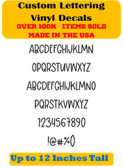 Custom Personalized Decal Vinyl Lettering Text Business Sign Handwritten Font vE