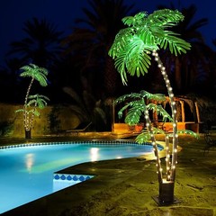 Artificial Palm Tree 6FT Outdoor w/8 Modes for Christmas Decor Home Patio Party