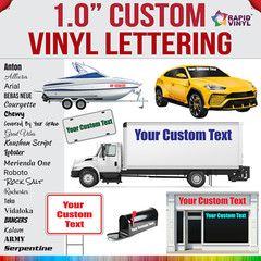 1 Inch Custom Vinyl Lettering Numbers Transfer Decal Sticker Boat Window Glass