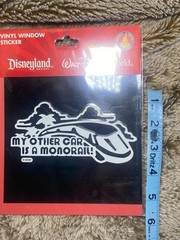 MY OTHER CAR IS A MONORAIL Vinyl Window Sticker Walt Disney World Disneyland NEW